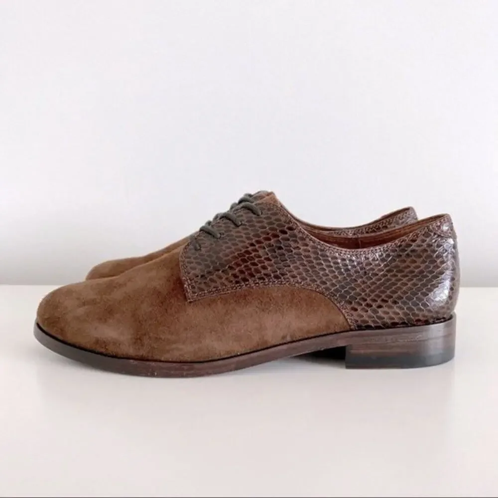 New FRYE Brown Leather Lace Up Oxford Shoes Size 6.5M
